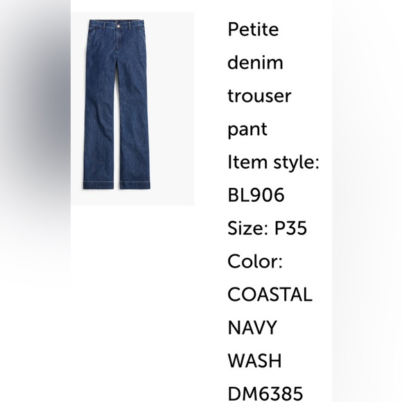 J. Crew Factory petite denim trouser pant - Picture 2 of 4